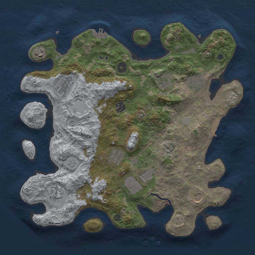 Rust Map: Procedural Map, Size: 3750, Seed: 1685537462, 19 Monuments