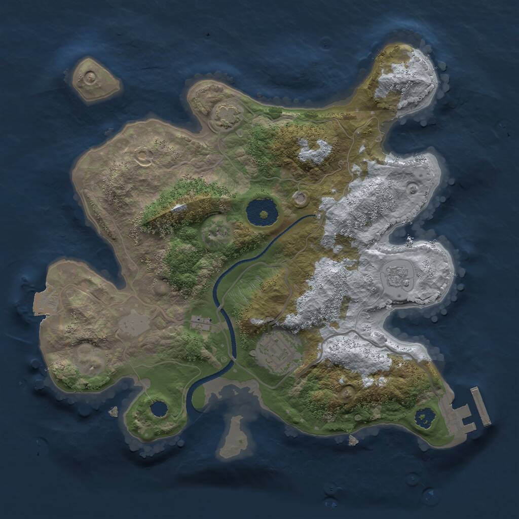 Rust Map: Procedural Map, Size: 2600, Seed: 888787, 5 Monuments