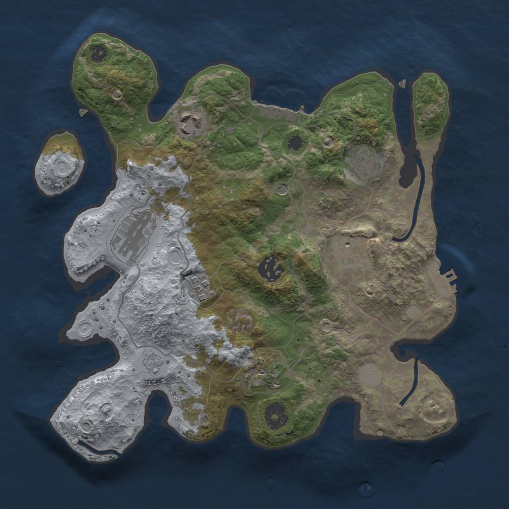 Rust Map: Procedural Map, Size: 3000, Seed: 898973661, 16 Monuments