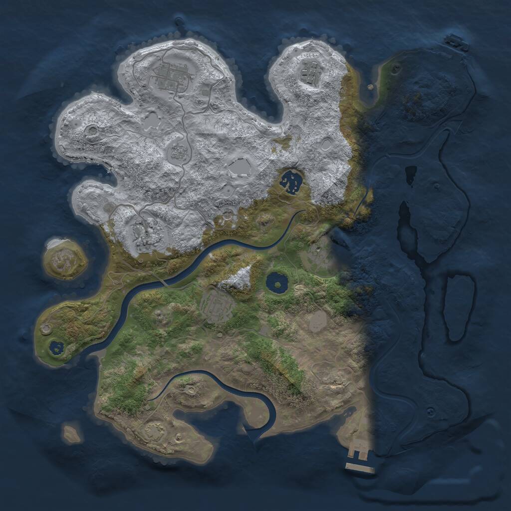 Rust Map: Procedural Map, Size: 3500, Seed: 81444814, 12 Monuments