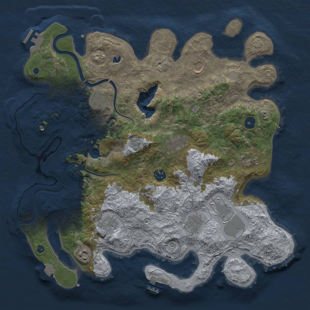 Rust Map: Procedural Map, Size: 4000, Seed: 78630414, 16 Monuments