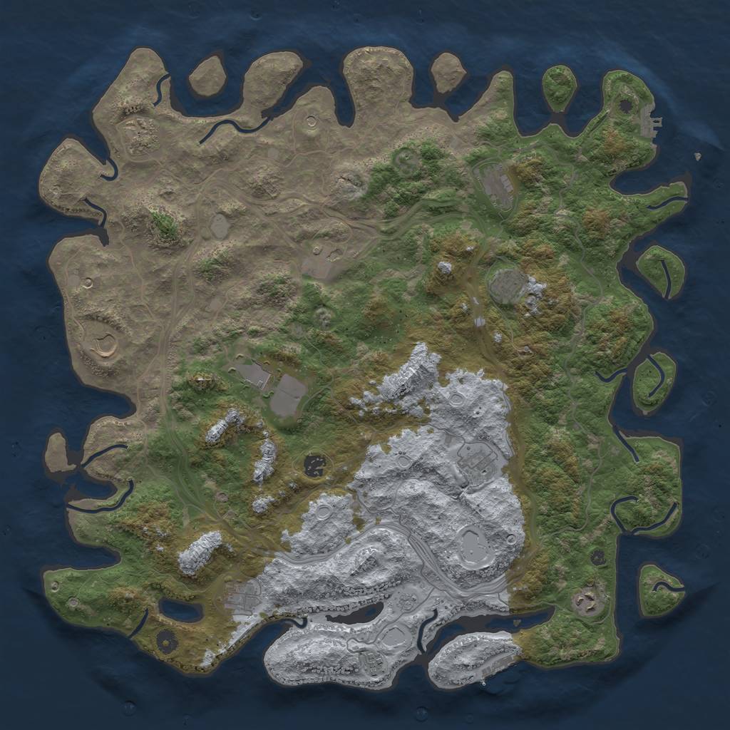 Rust Map: Procedural Map, Size: 4800, Seed: 894089802, 20 Monuments