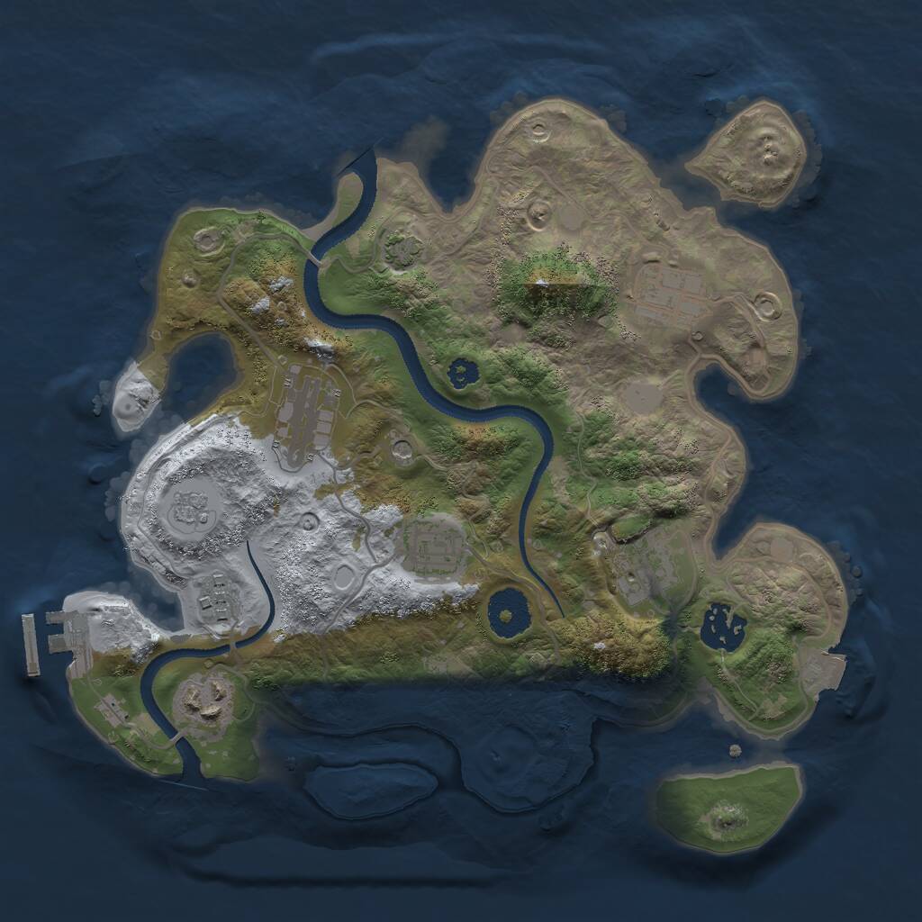 Rust Map: Procedural Map, Size: 3000, Seed: 24889470, 12 Monuments