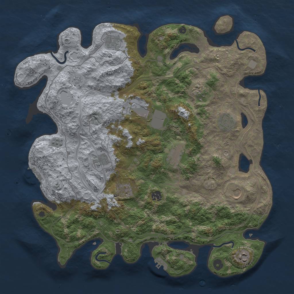 Rust Map: Procedural Map, Size: 4250, Seed: 46682380, 20 Monuments