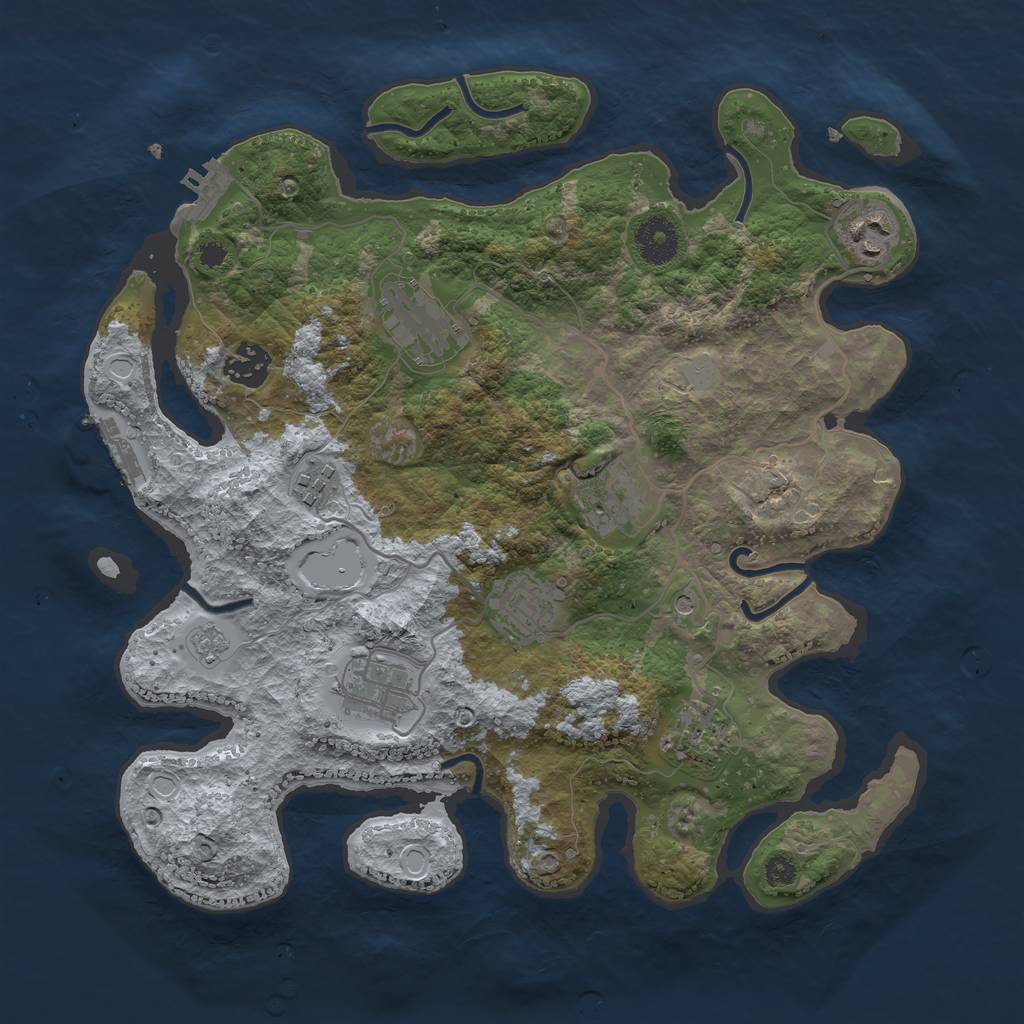 Rust Map: Procedural Map, Size: 3400, Seed: 975919, 17 Monuments