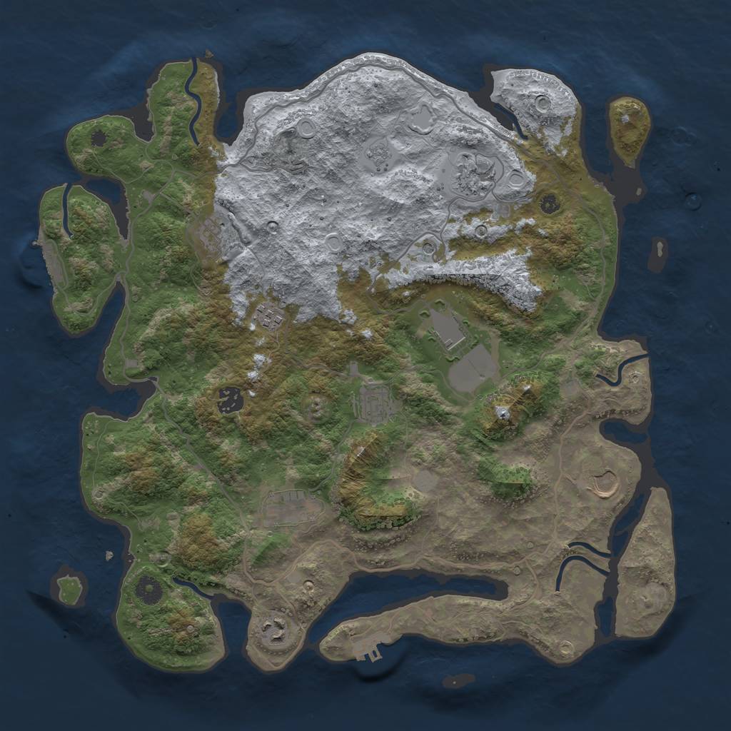 Rust Map: Procedural Map, Size: 4000, Seed: 783071766, 16 Monuments