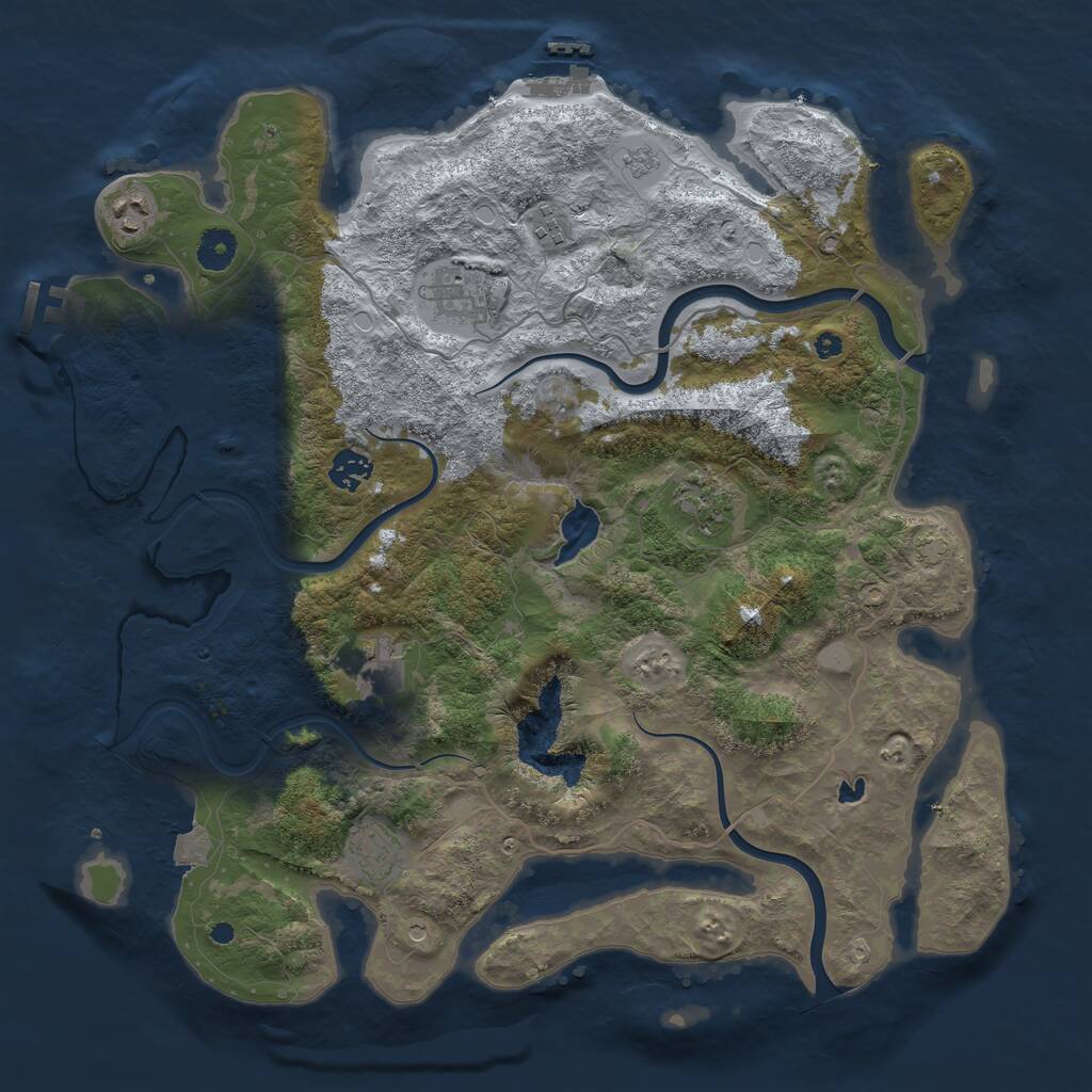 Rust Map: Procedural Map, Size: 4000, Seed: 783071766, 13 Monuments