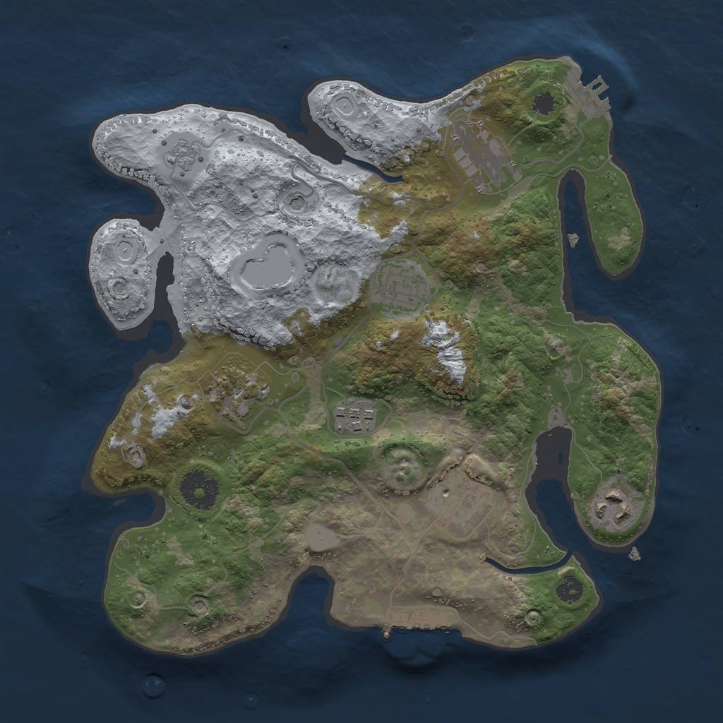 Rust Map: Procedural Map, Size: 2850, Seed: 8881245, 15 Monuments