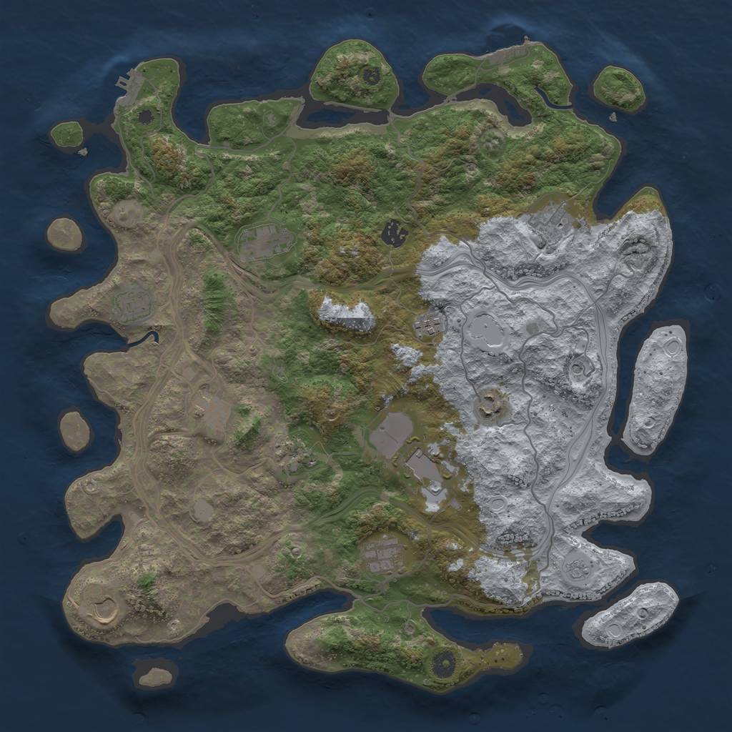 Rust Map: Procedural Map, Size: 4250, Seed: 847049087, 20 Monuments