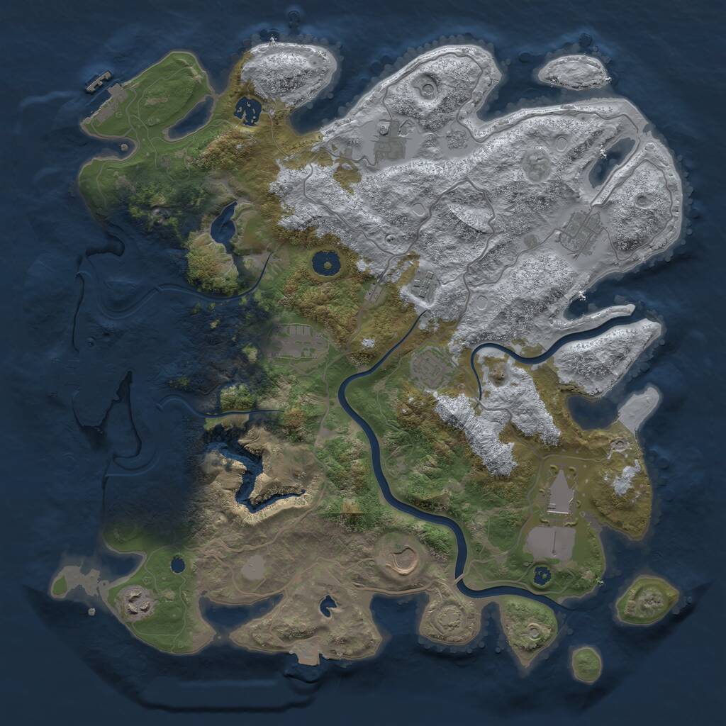 Rust Map: Procedural Map, Size: 4000, Seed: 42569, 15 Monuments
