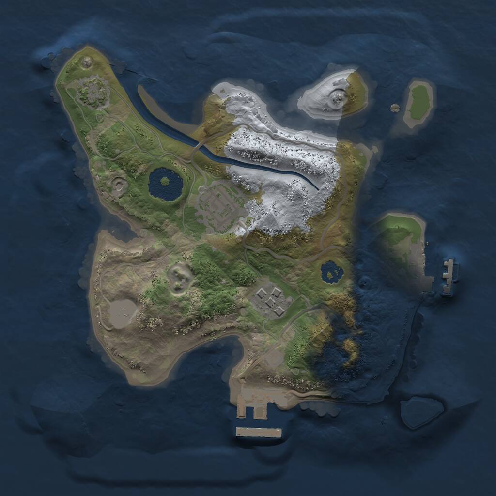 Rust Map: Procedural Map, Size: 2200, Seed: 885366010, 6 Monuments