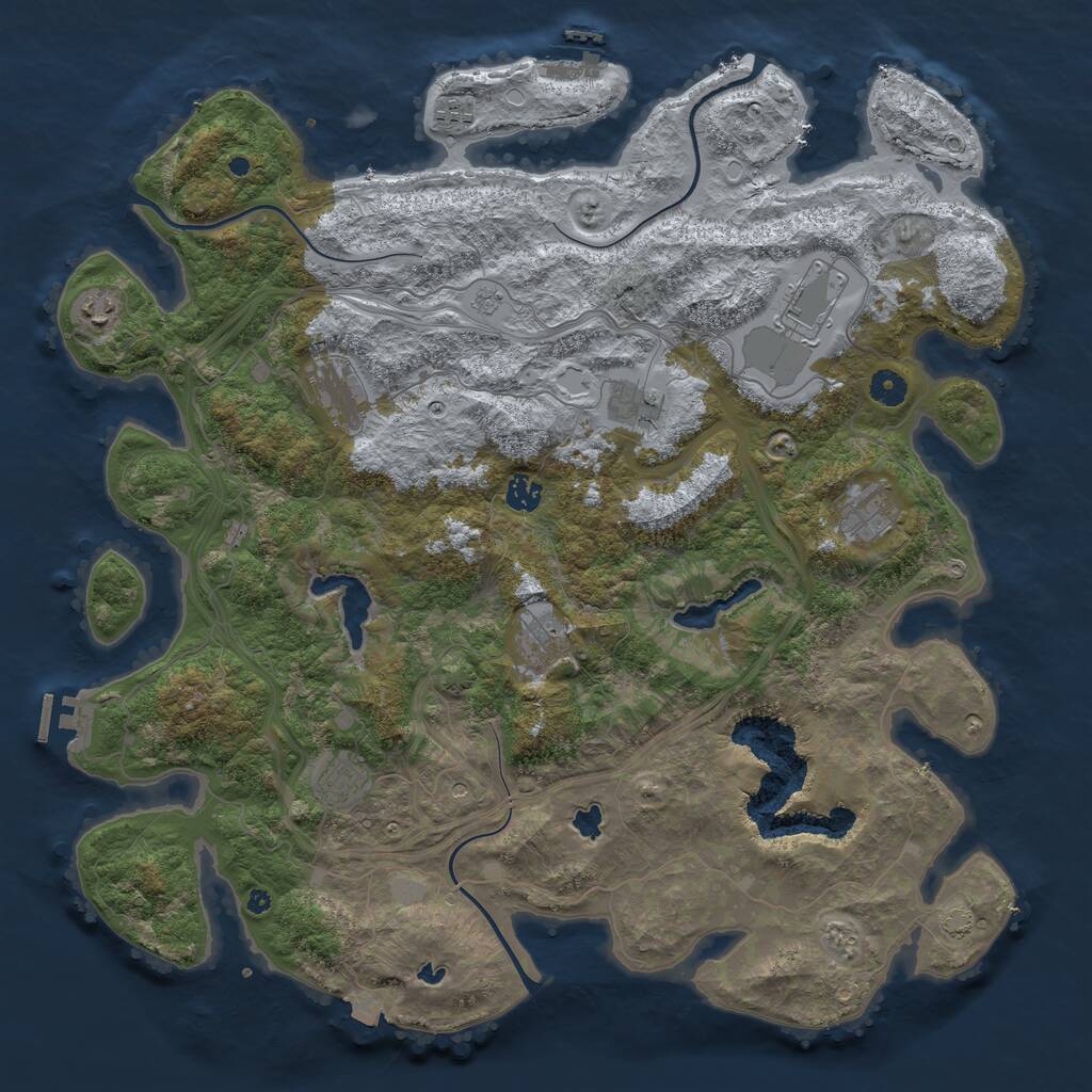 Rust Map: Procedural Map, Size: 4500, Seed: 603663871, 15 Monuments