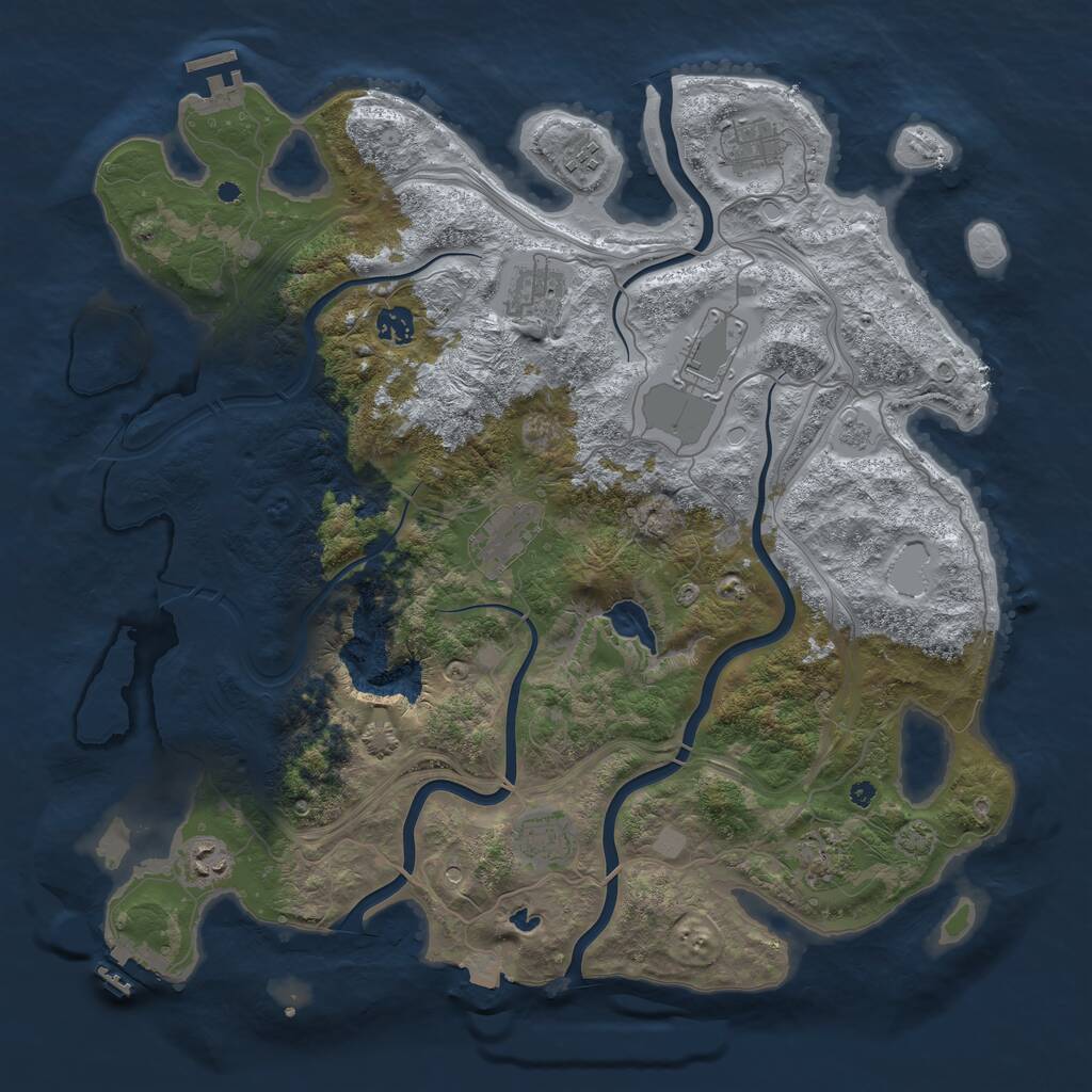 Rust Map: Procedural Map, Size: 4250, Seed: 742085751, 15 Monuments