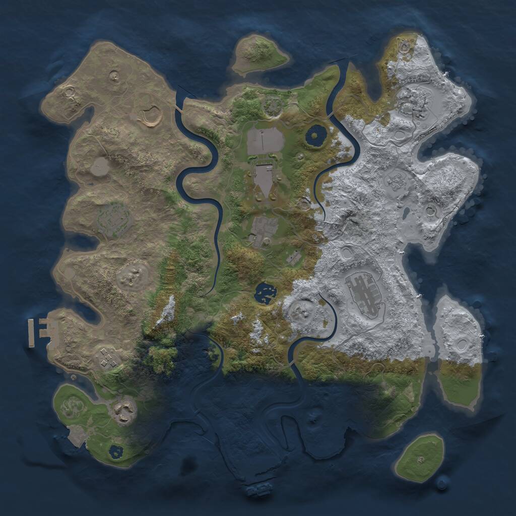 Rust Map: Procedural Map, Size: 3650, Seed: 43798713, 15 Monuments