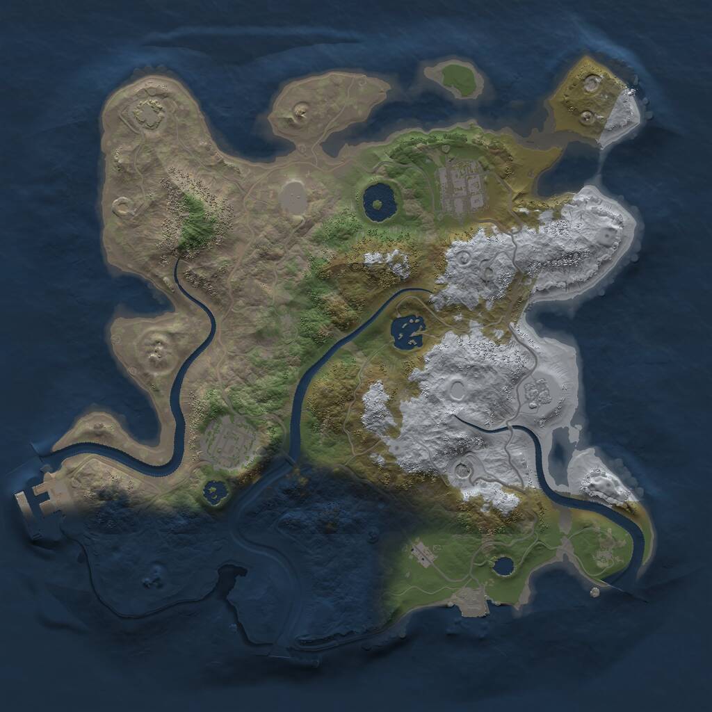 Rust Map: Procedural Map, Size: 3000, Seed: 2342345, 8 Monuments