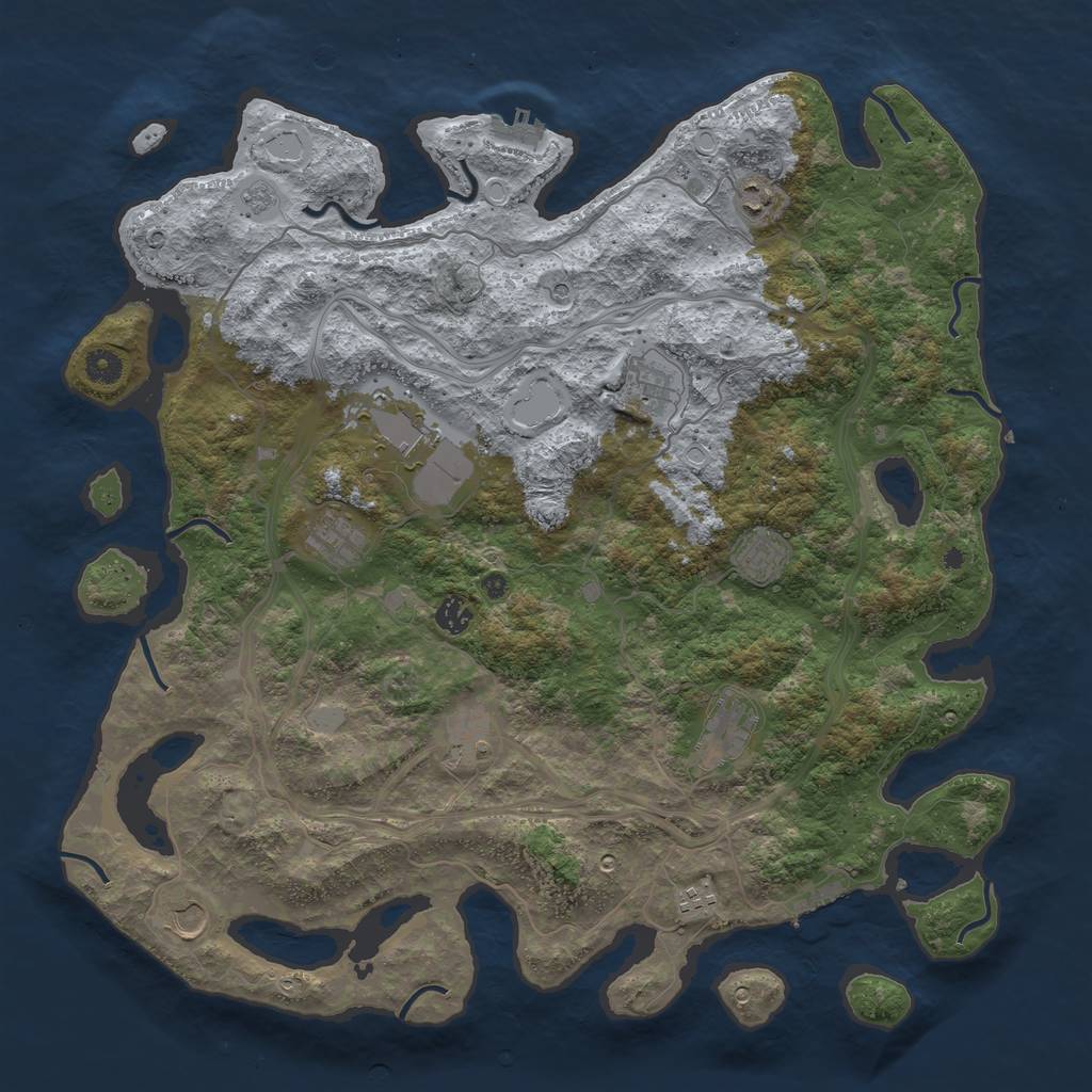 Rust Map: Procedural Map, Size: 4500, Seed: 312605598, 19 Monuments
