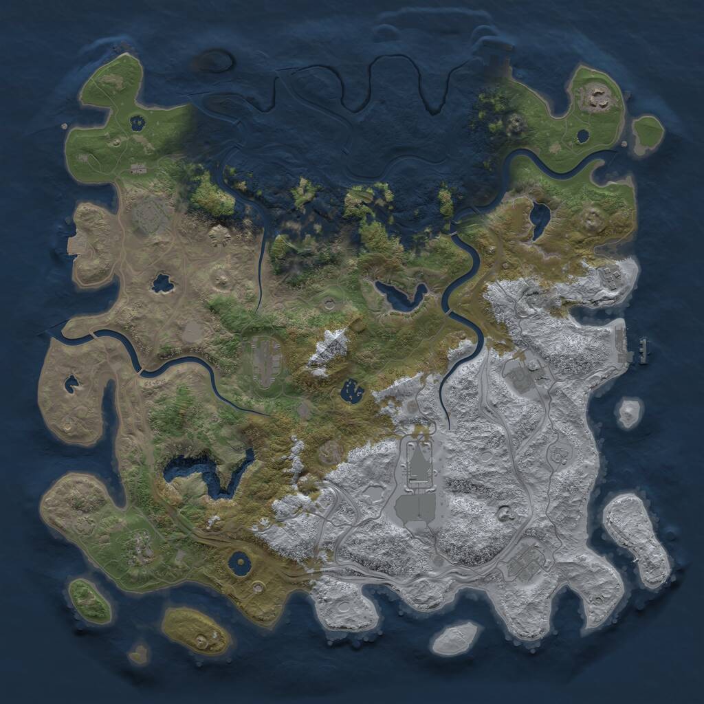 Rust Map: Procedural Map, Size: 4600, Seed: 1468557, 16 Monuments