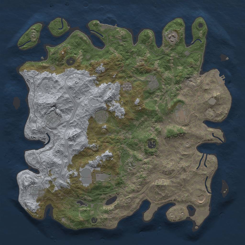 Rust Map: Procedural Map, Size: 4250, Seed: 1647155797, 20 Monuments