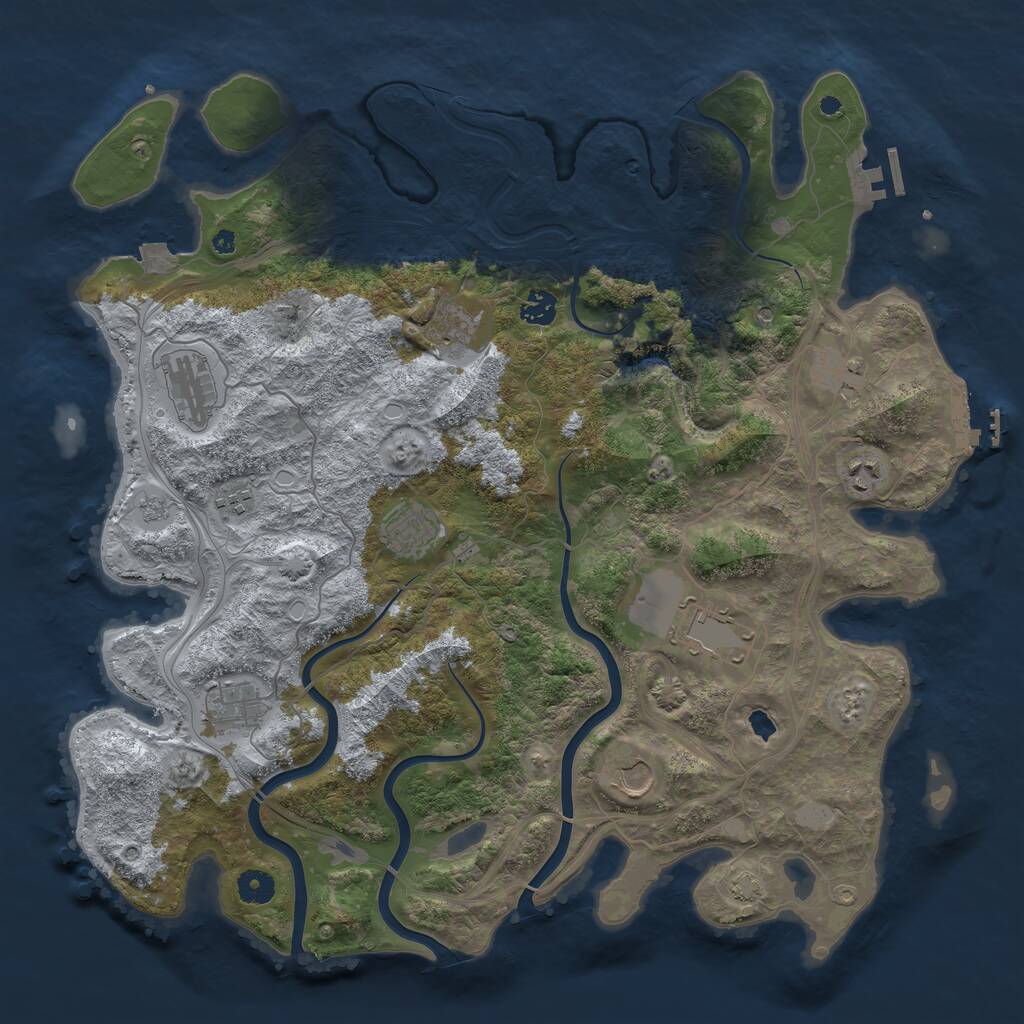 Rust Map: Procedural Map, Size: 4250, Seed: 1647155797, 16 Monuments