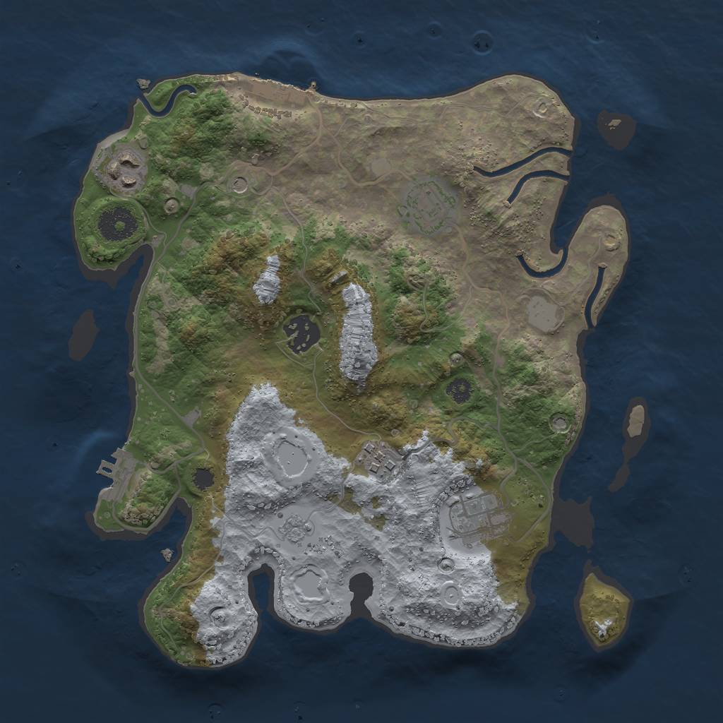 Rust Map: Procedural Map, Size: 3000, Seed: 4538, 14 Monuments