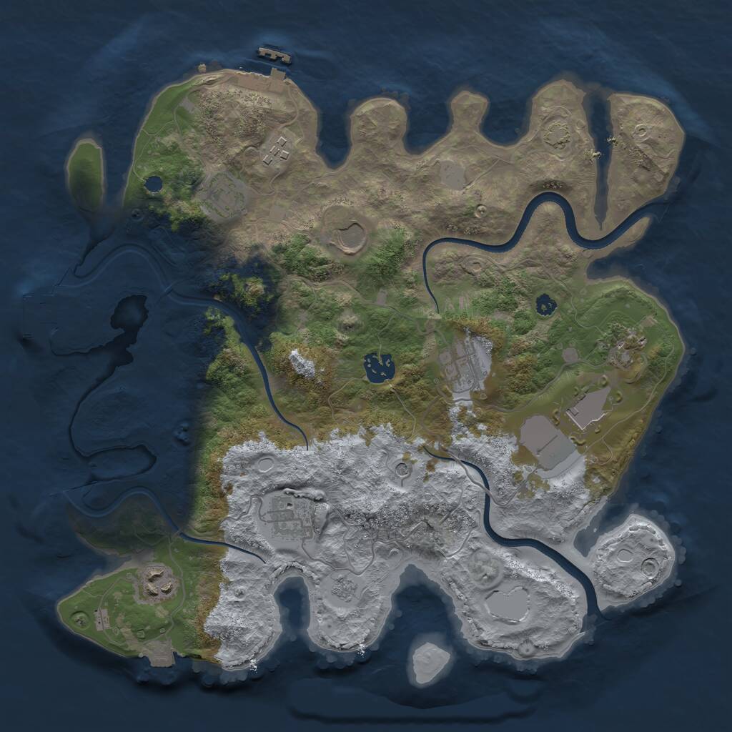 Rust Map: Procedural Map, Size: 3500, Seed: 67153726, 15 Monuments
