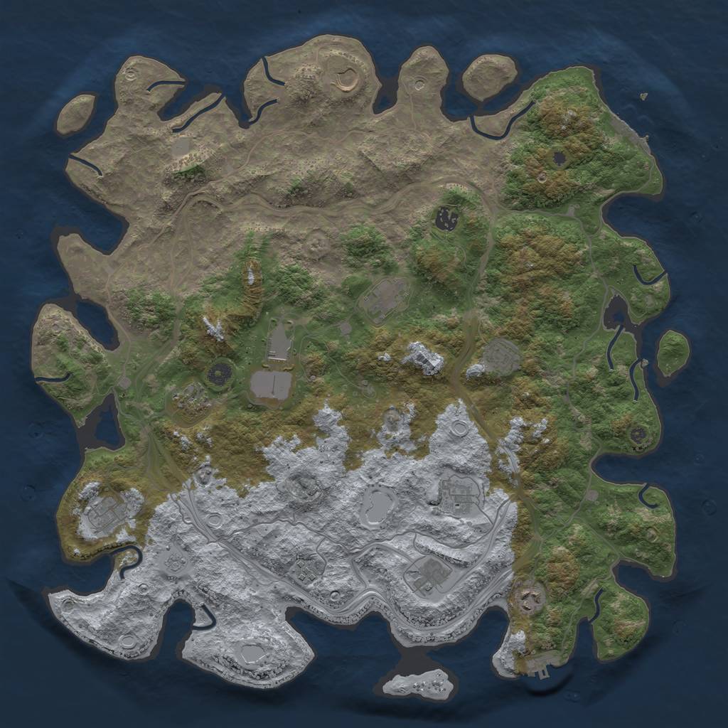 Rust Map: Procedural Map, Size: 4700, Seed: 516514, 20 Monuments