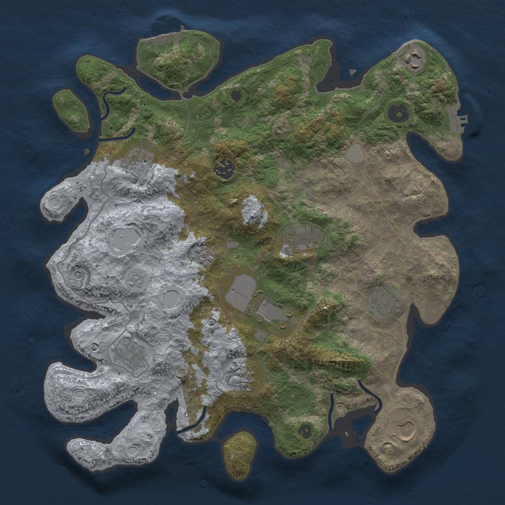 Rust Map: Procedural Map, Size: 3800, Seed: 1212151222, 17 Monuments