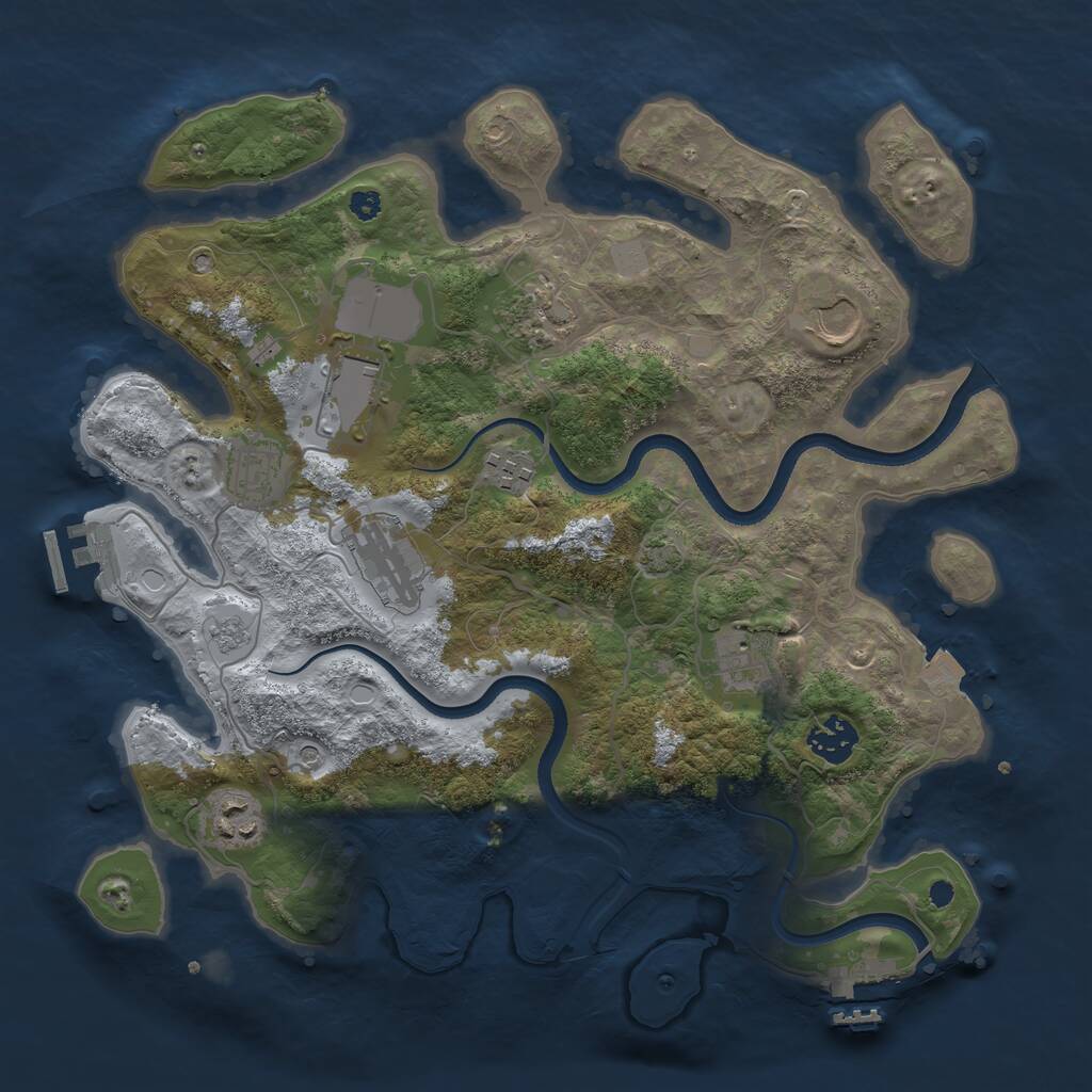 Rust Map: Procedural Map, Size: 3500, Seed: 3528, 15 Monuments