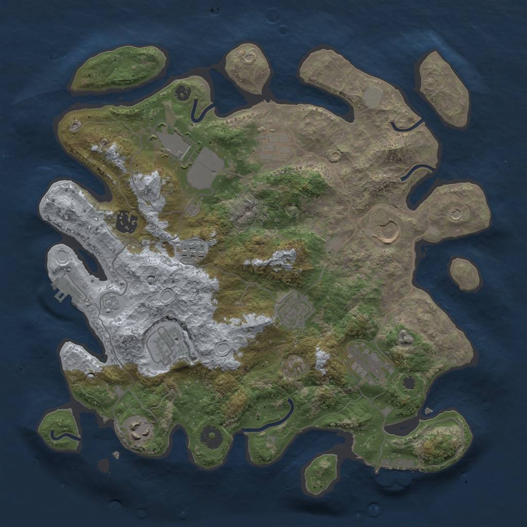 Rust Map: Procedural Map, Size: 3500, Seed: 3528, 18 Monuments