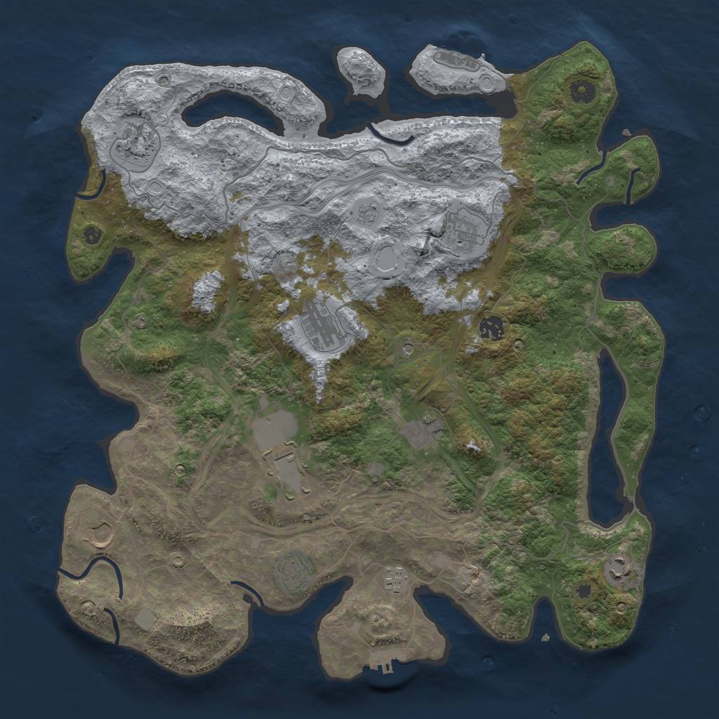 Rust Map: Procedural Map, Size: 4250, Seed: 1048135205, 17 Monuments
