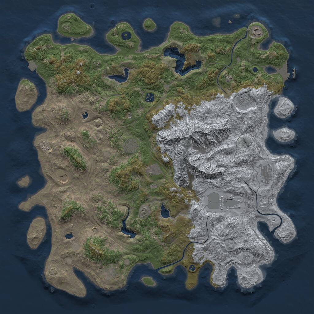 Rust Map: Procedural Map, Size: 5000, Seed: 47857, 15 Monuments