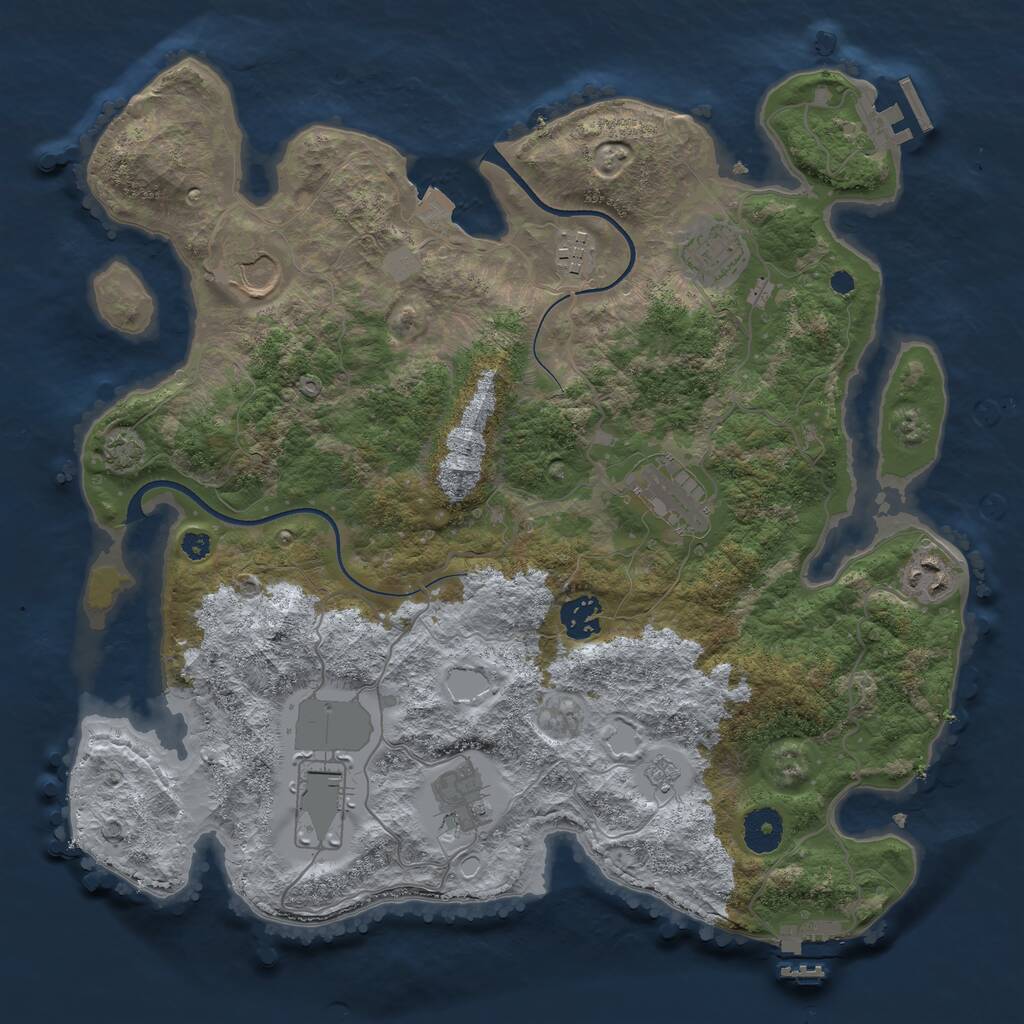 Rust Map: Procedural Map, Size: 3600, Seed: 45792014, 13 Monuments