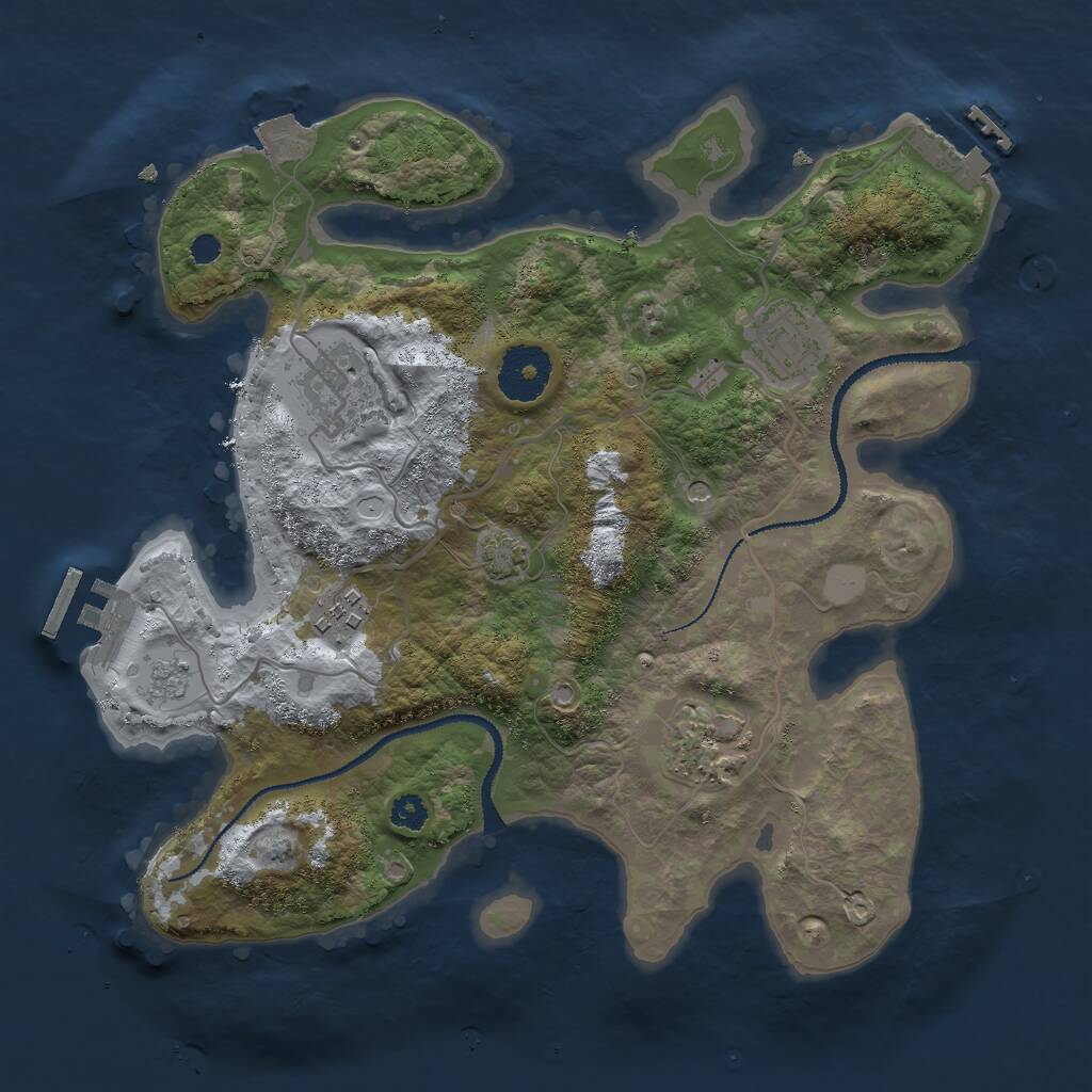 Rust Map: Procedural Map, Size: 3000, Seed: 37769457, 10 Monuments