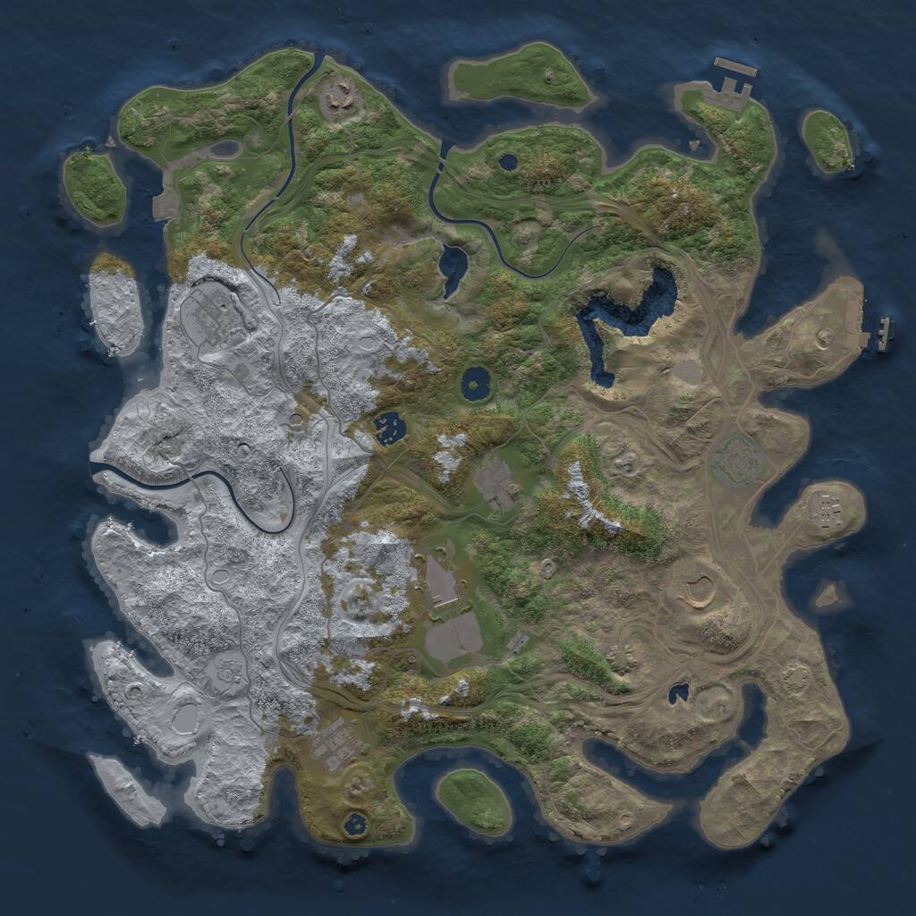 Rust Map: Procedural Map, Size: 4250, Seed: 157664230, 15 Monuments