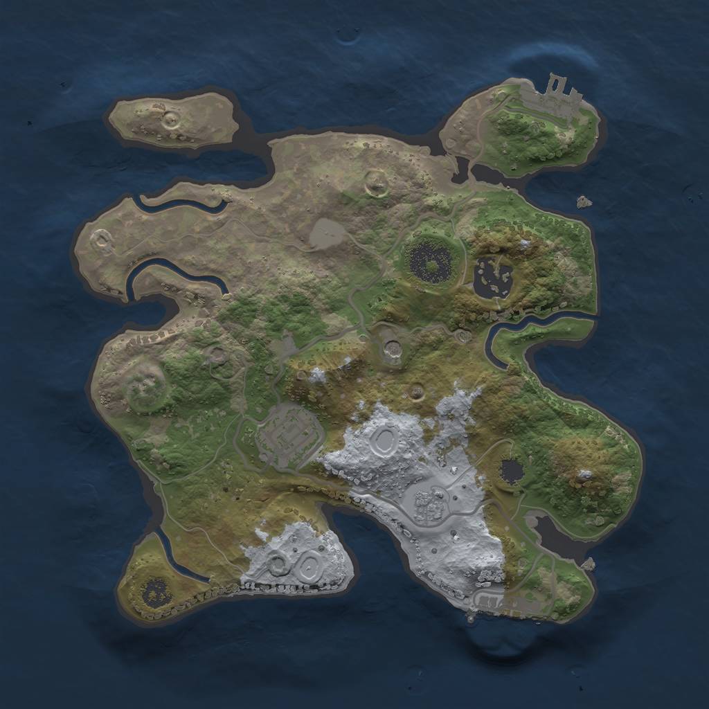 Rust Map: Procedural Map, Size: 2500, Seed: 1972, 11 Monuments