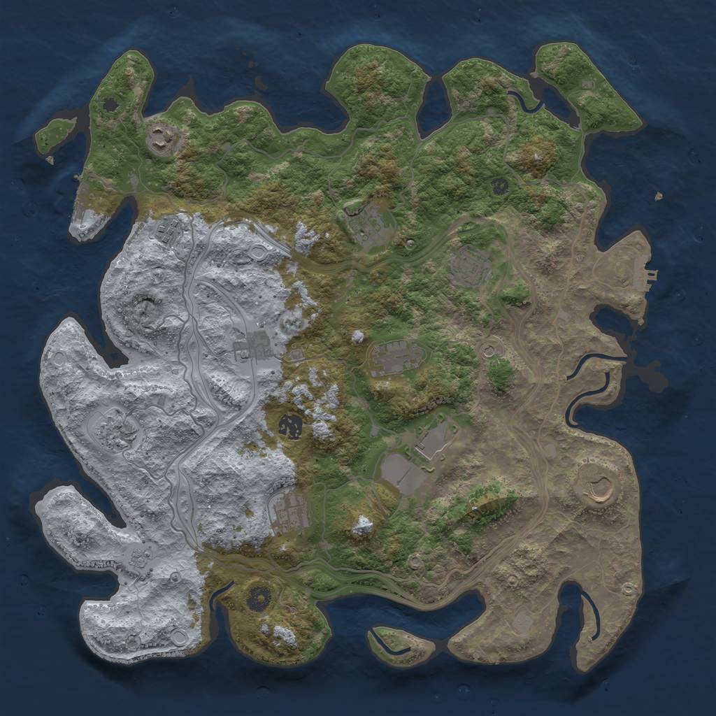 Rust Map: Procedural Map, Size: 4250, Seed: 799994806, 20 Monuments