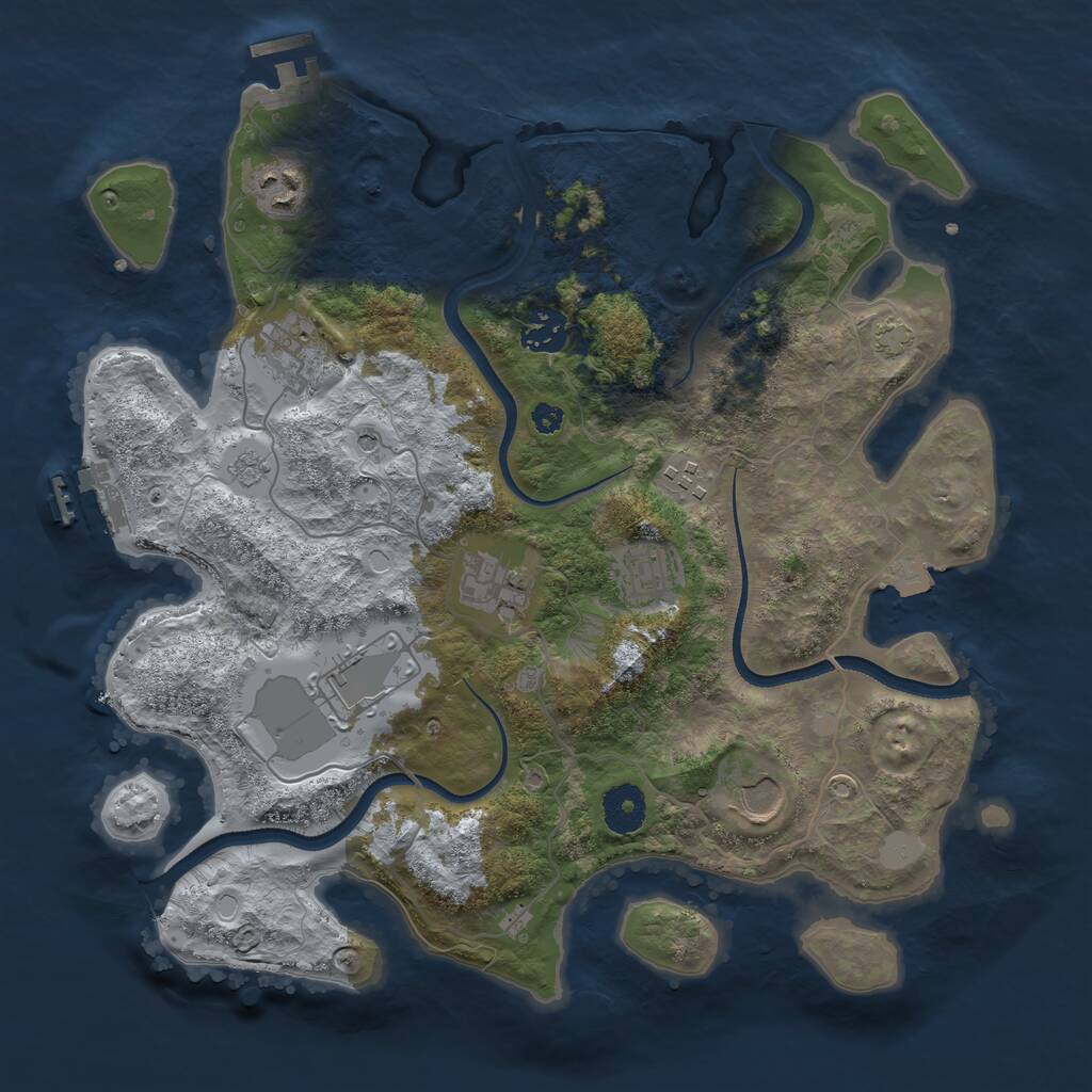 Rust Map: Procedural Map, Size: 3500, Seed: 978810682, 14 Monuments