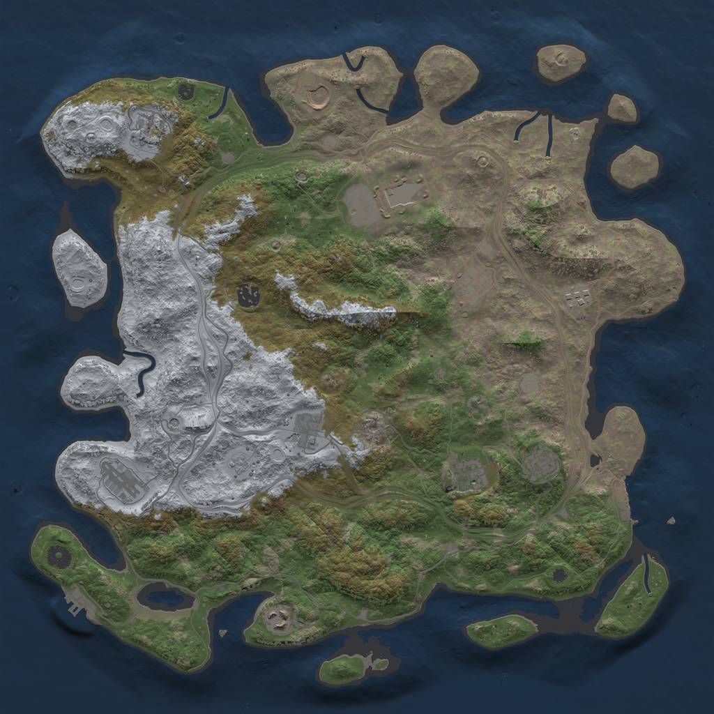 Rust Map: Procedural Map, Size: 4500, Seed: 1539066848, 20 Monuments