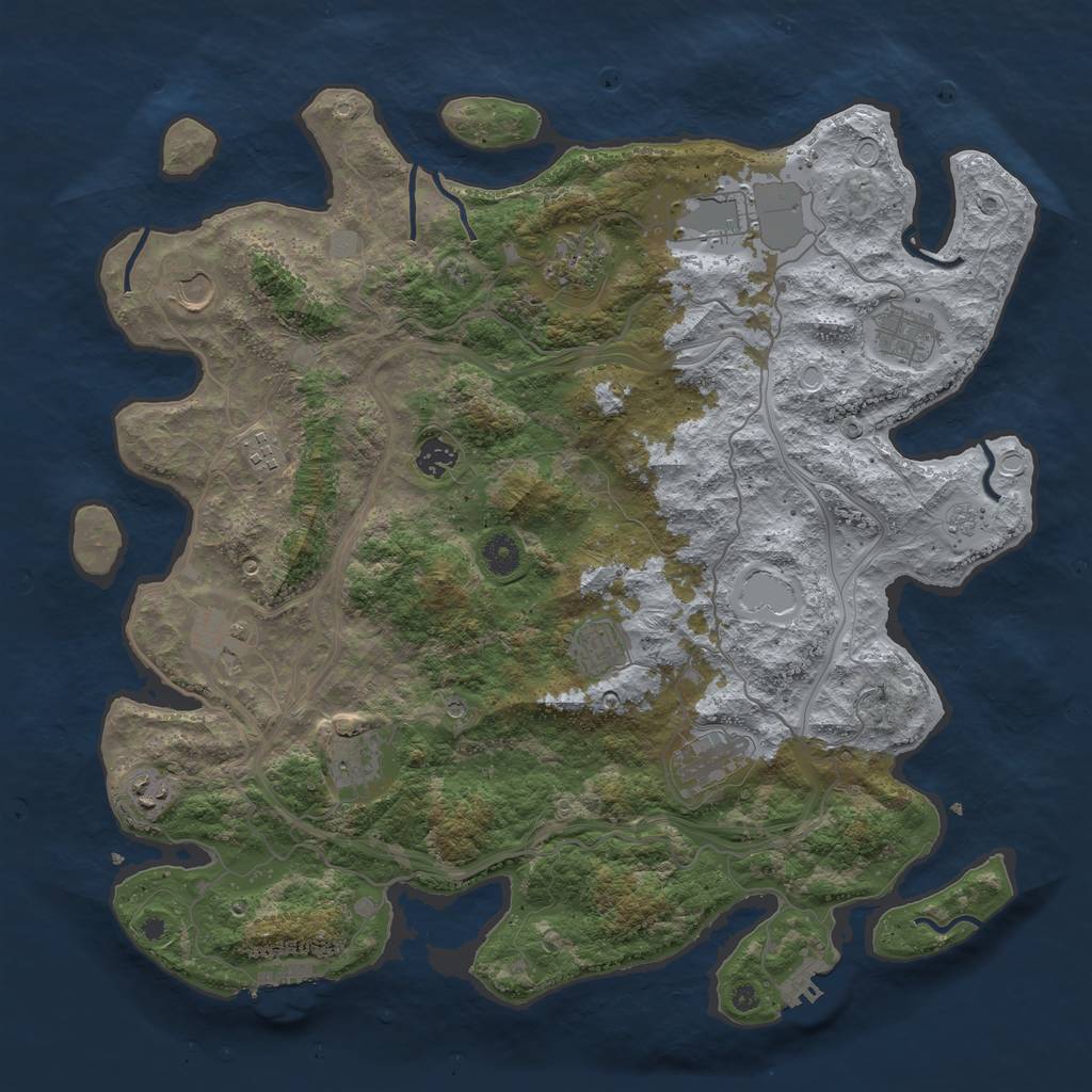 Rust Map: Procedural Map, Size: 4250, Seed: 549216202, 20 Monuments