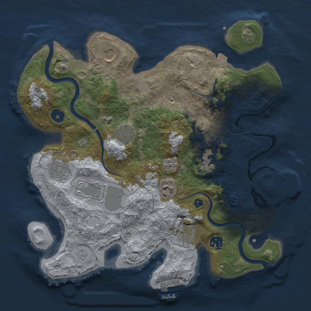 Rust Map: Procedural Map, Size: 3500, Seed: 178618369, 15 Monuments