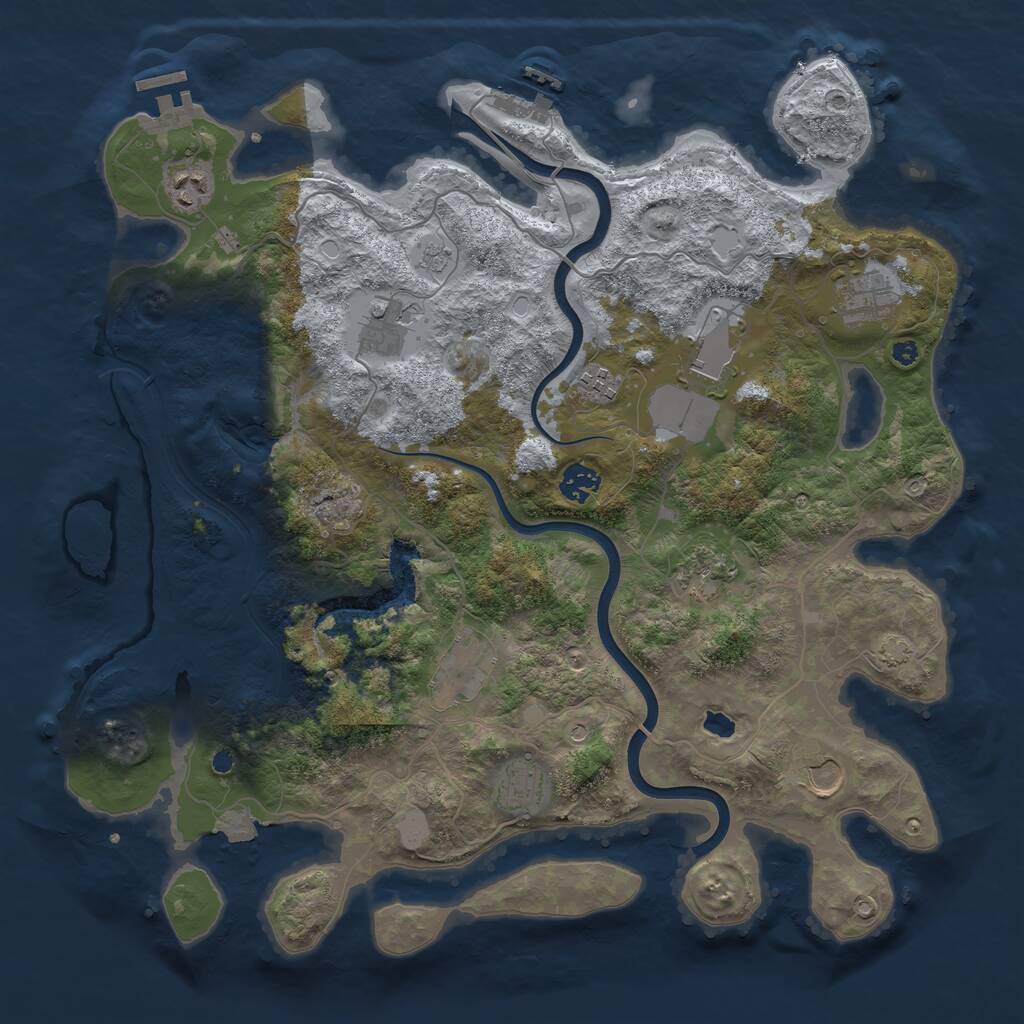 Rust Map: Procedural Map, Size: 4000, Seed: 116154, 16 Monuments