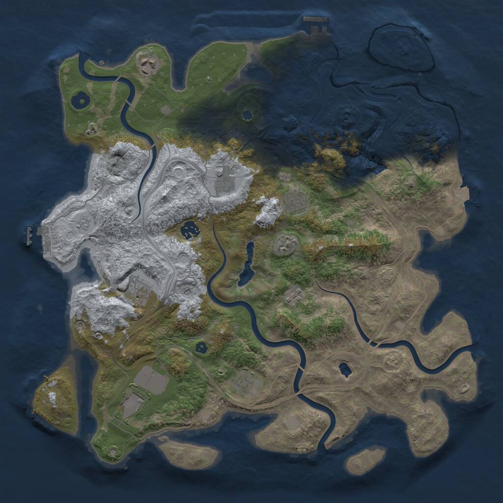 Rust Map: Procedural Map, Size: 4250, Seed: 248613049, 14 Monuments