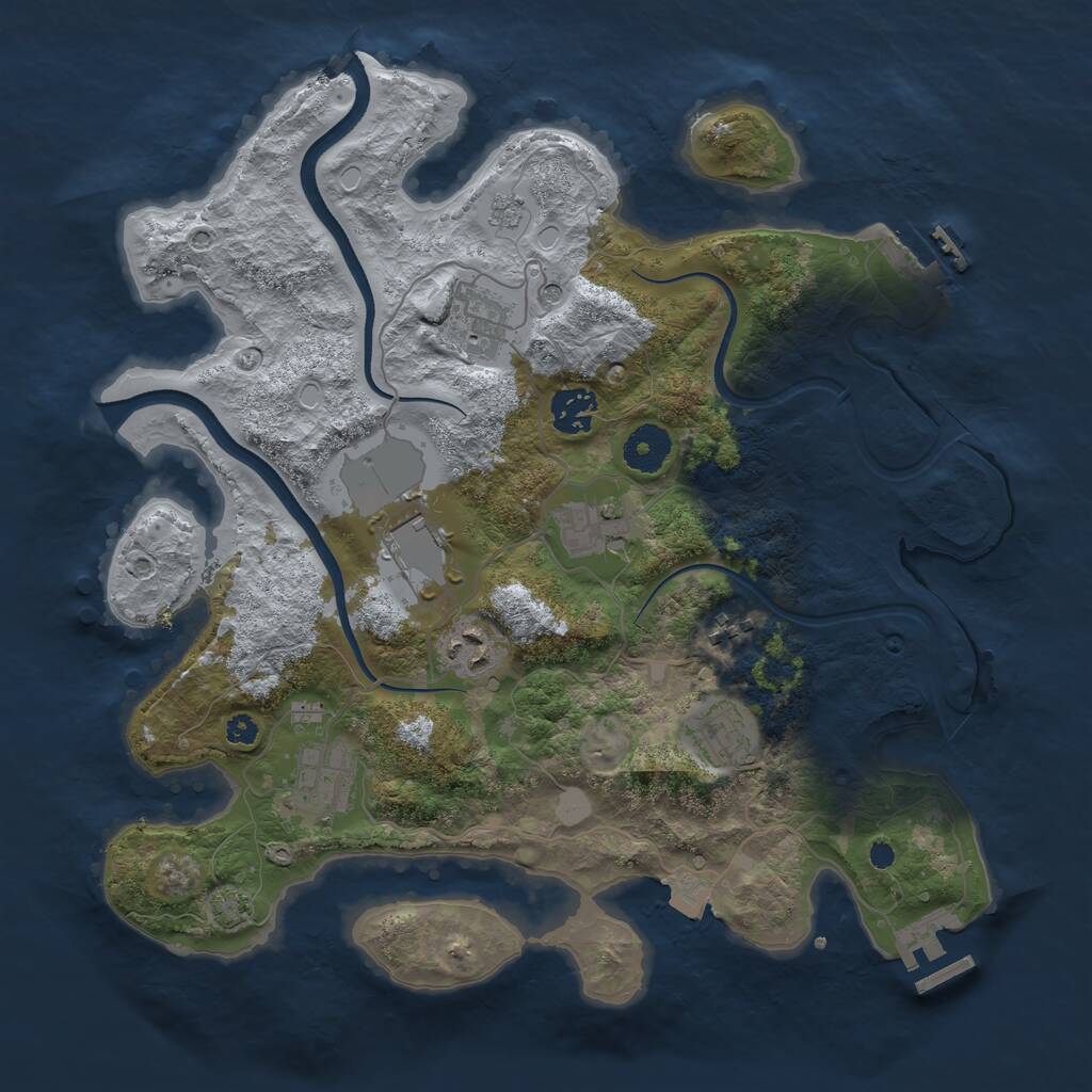 Rust Map: Procedural Map, Size: 3500, Seed: 16892, 14 Monuments
