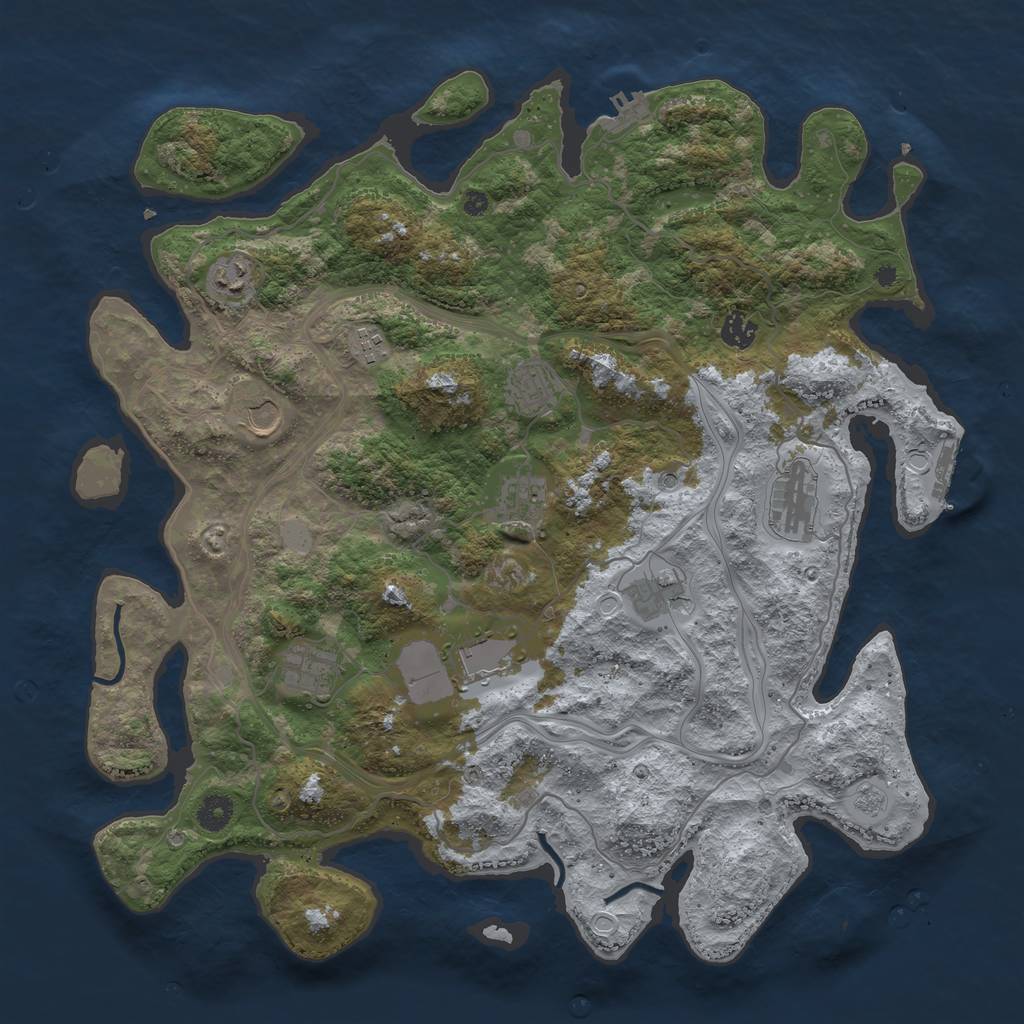 Rust Map: Procedural Map, Size: 4250, Seed: 1980827163, 17 Monuments