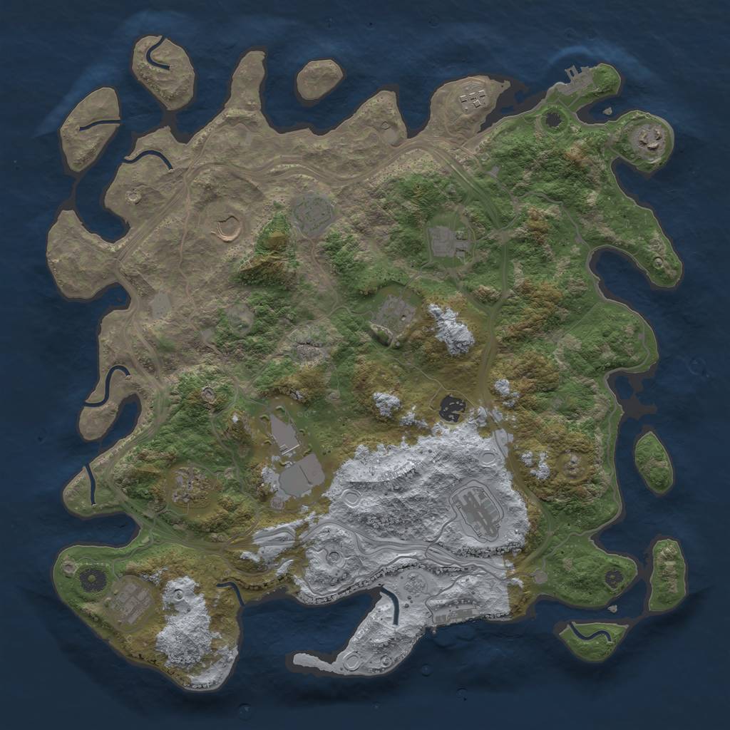 Rust Map: Procedural Map, Size: 4250, Seed: 1801135865, 20 Monuments