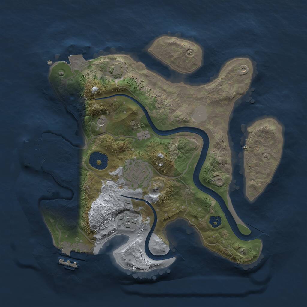 Rust Map: Procedural Map, Size: 2500, Seed: 2746, 7 Monuments