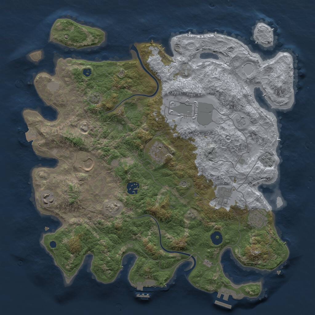 Rust Map: Procedural Map, Size: 3750, Seed: 12825, 14 Monuments