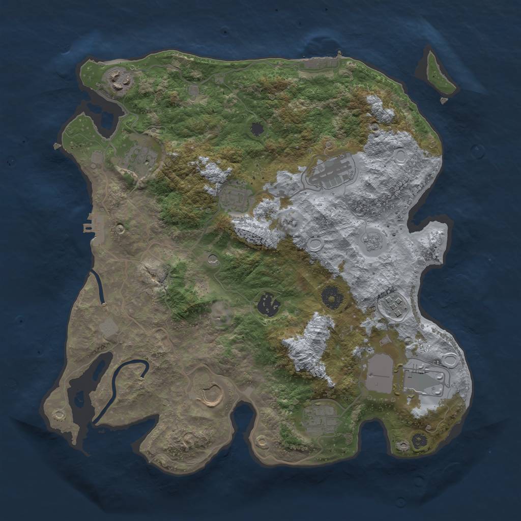 Rust Map: Procedural Map, Size: 3500, Seed: 785826806, 16 Monuments