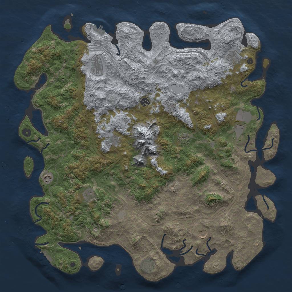 Rust Map: Procedural Map, Size: 5010, Seed: 35002, 20 Monuments
