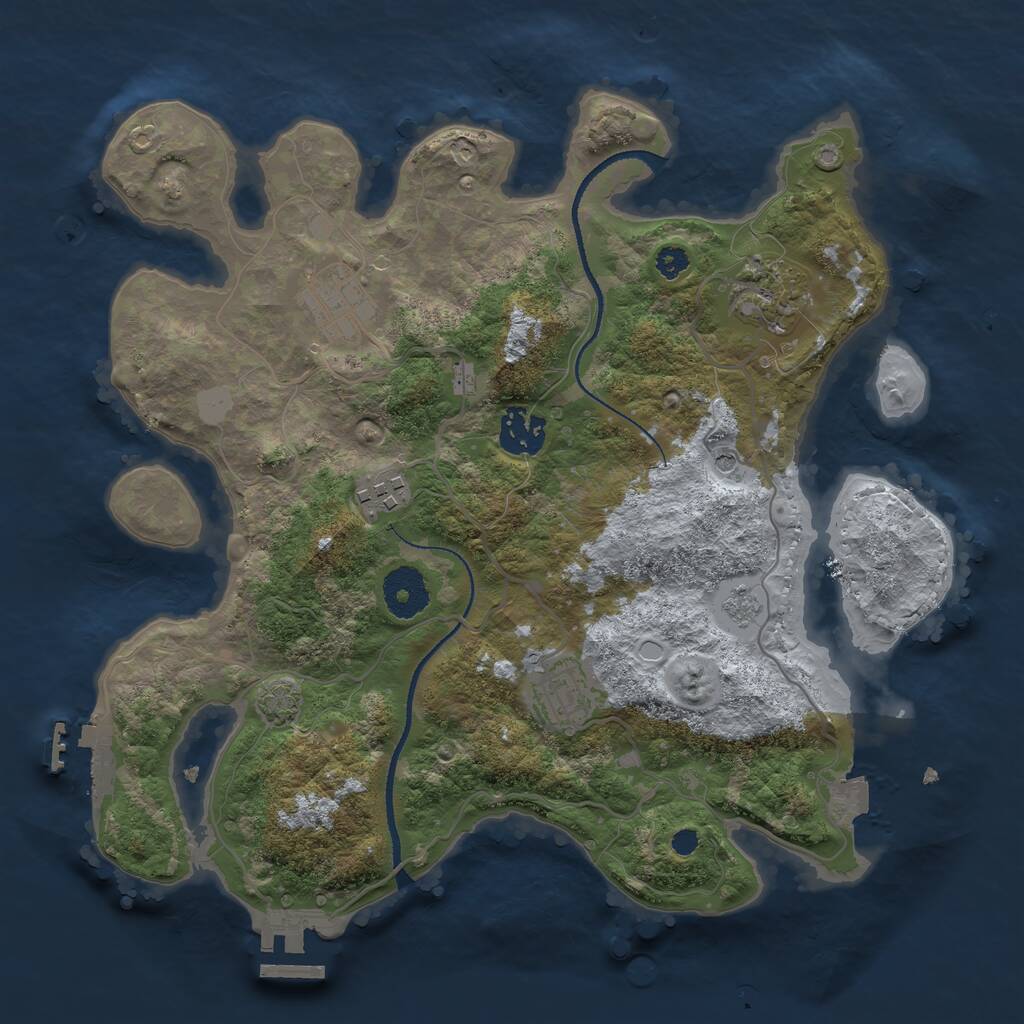 Rust Map: Procedural Map, Size: 3200, Seed: 98980205, 11 Monuments